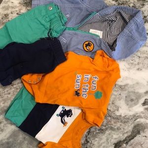 COPY - Gymboree set 3-6m lt jacket t-shirt,onesie, 2 pants